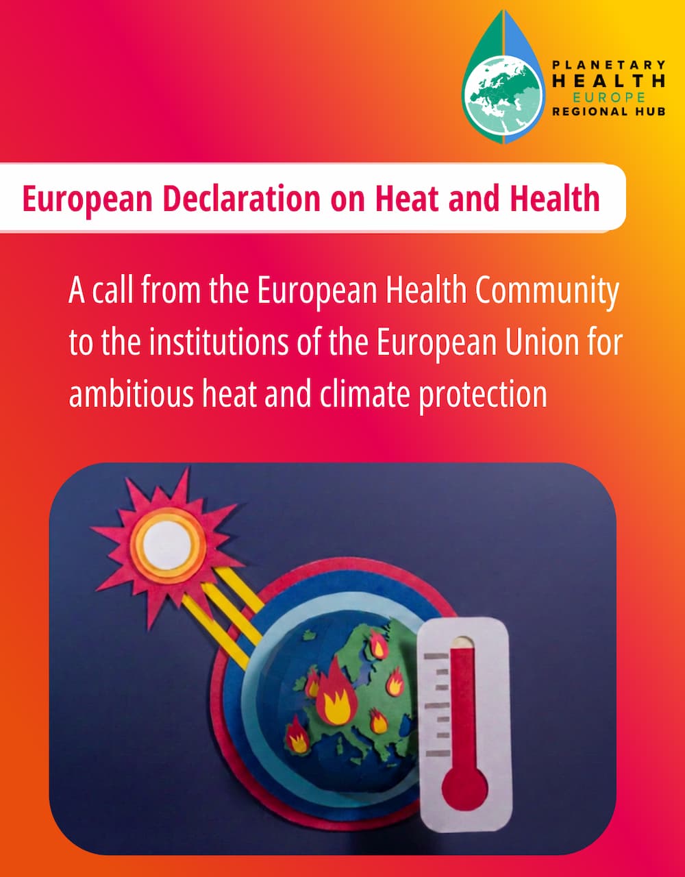 Planetary Health Cluster joins European Declaration on Heat and Health